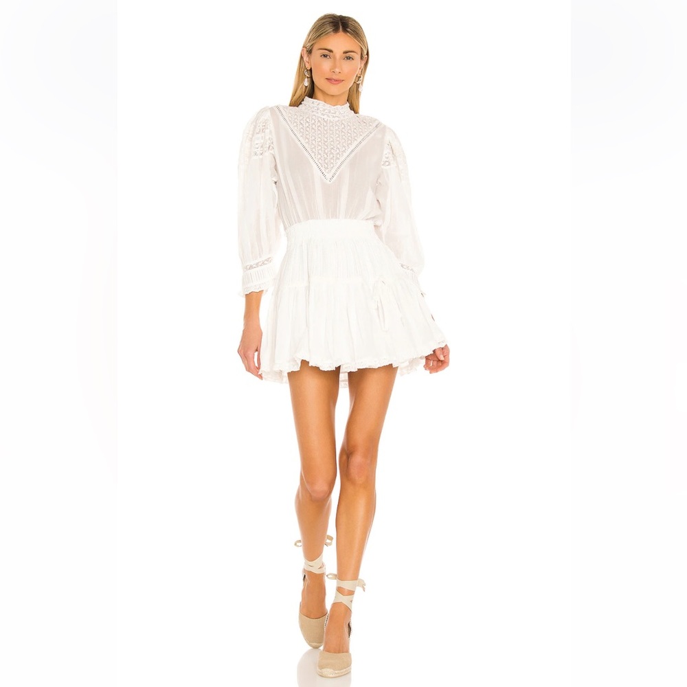 LoveShackFancy Viola Dress in white